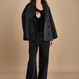 maglia scollo a v NOVA KNIT BLOUSE BLACK herskind 