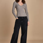 maglia scollo a v NOVA KNIT BLOUSE LIGHT TAUBE herskind 