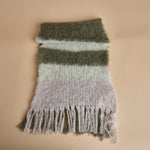 sciarpa in mohair a righe. STR MOSS.SEAF.GREY hinterveld 