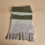 sciarpa in mohair a righe. STR MOSS.SEAF.GREY hinterveld 