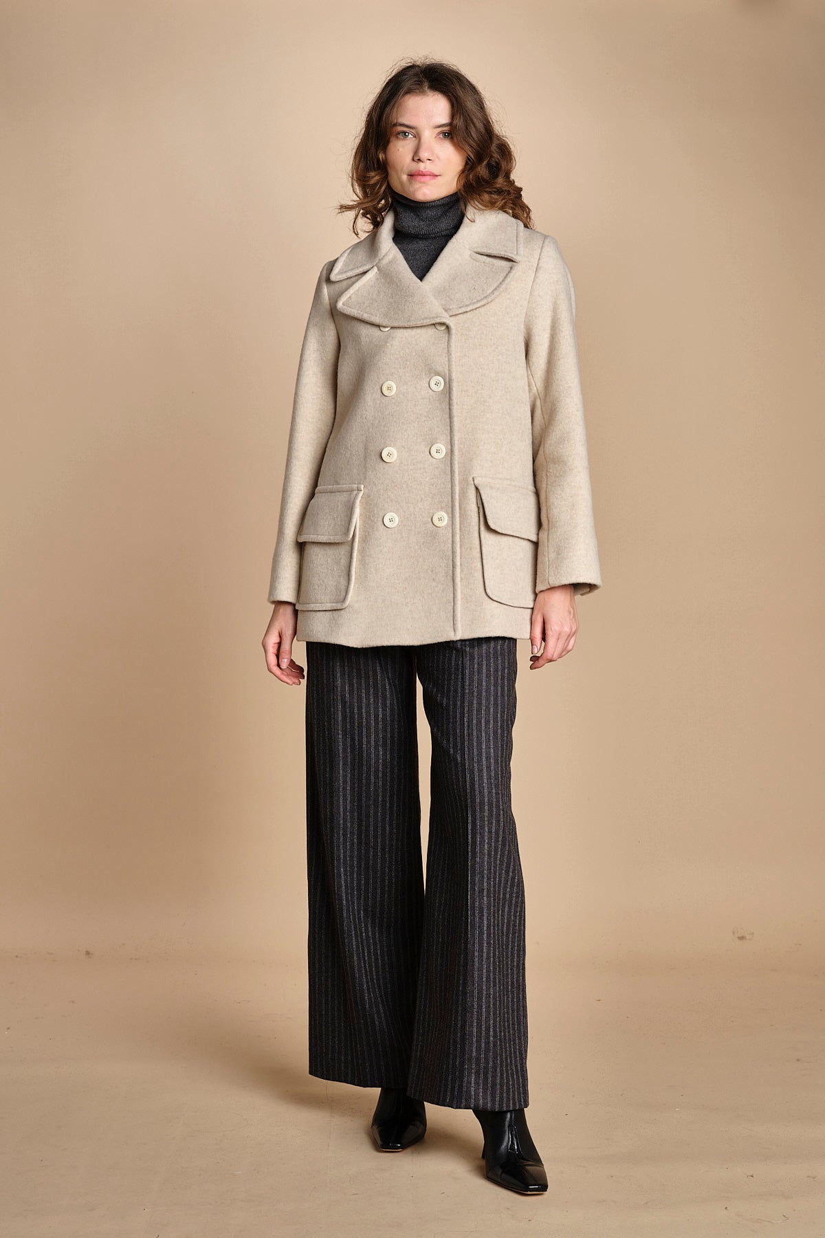 peacoau doppiopetto 15M005WO024 P120 CREAM ines de la fressange 