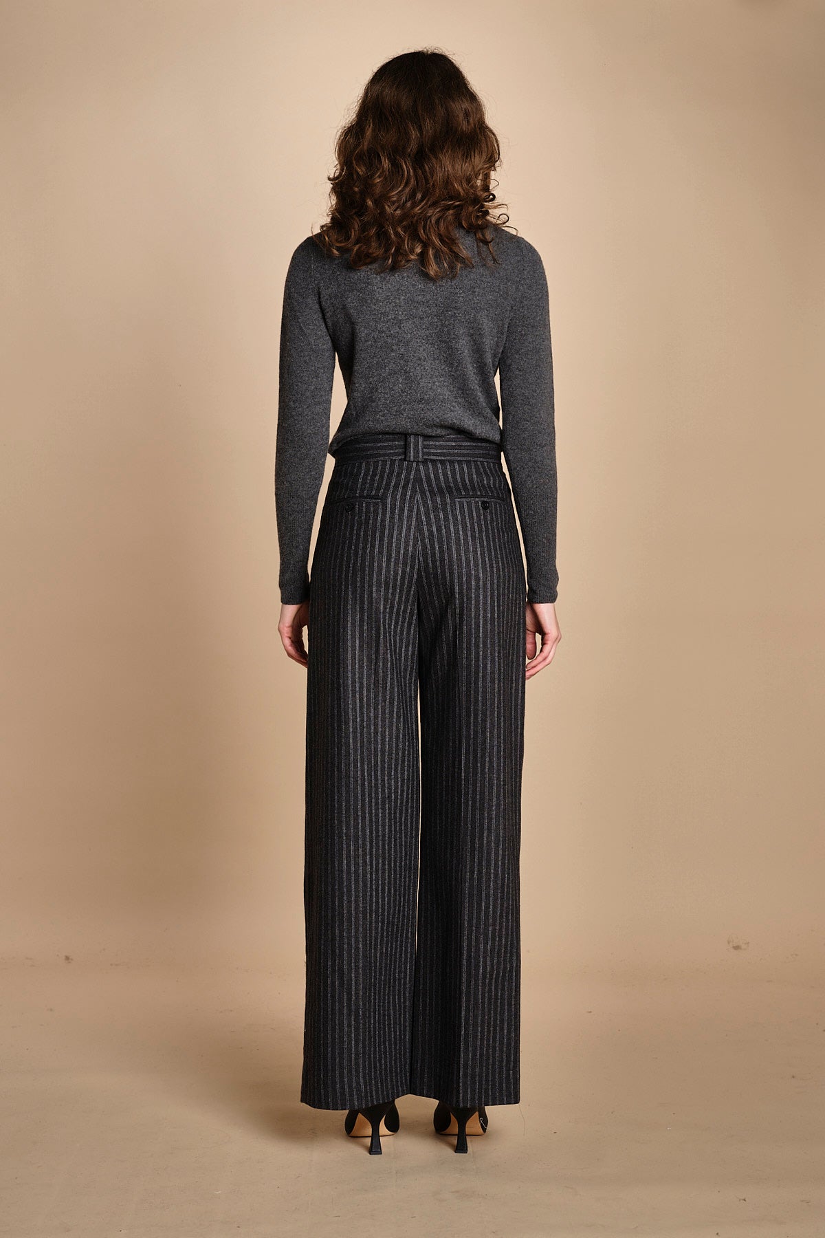 pantalone gessato 15P008CO191 P092 GREY ines de la fressange 
