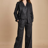 pantalone gessato 15P008CO191 P092 GREY ines de la fressange 