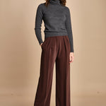 pantalone con pinces 15P008PL022 P157 DARK BROWN ines de la fressange 