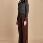 pantalone con pinces 15P008PL022 P157 DARK BROWN ines de la fressange 