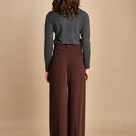 pantalone con pinces 15P008PL022 P157 DARK BROWN ines de la fressange 