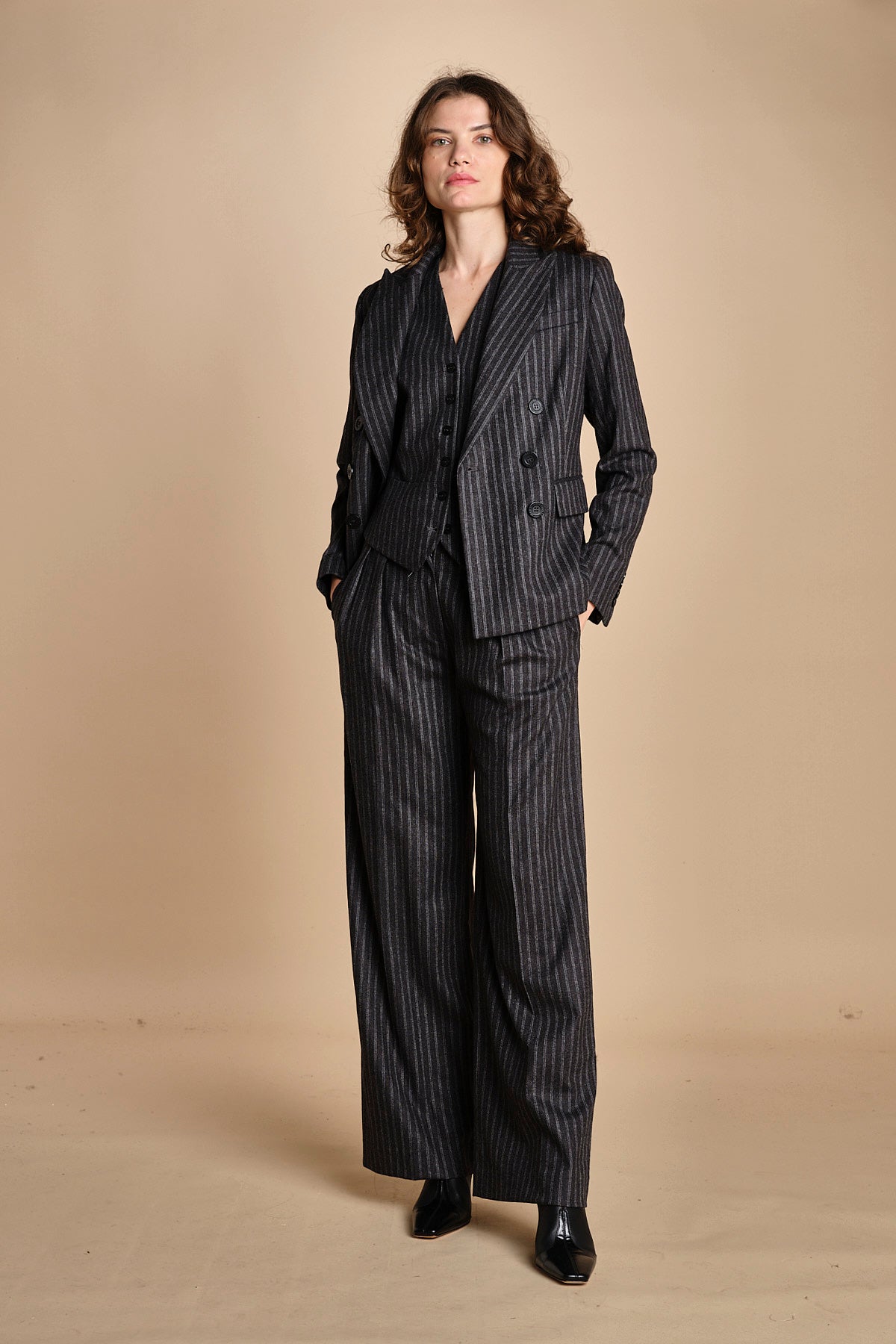 gilet gessato 15V528CO191 P092 GREY ines de la fressange 