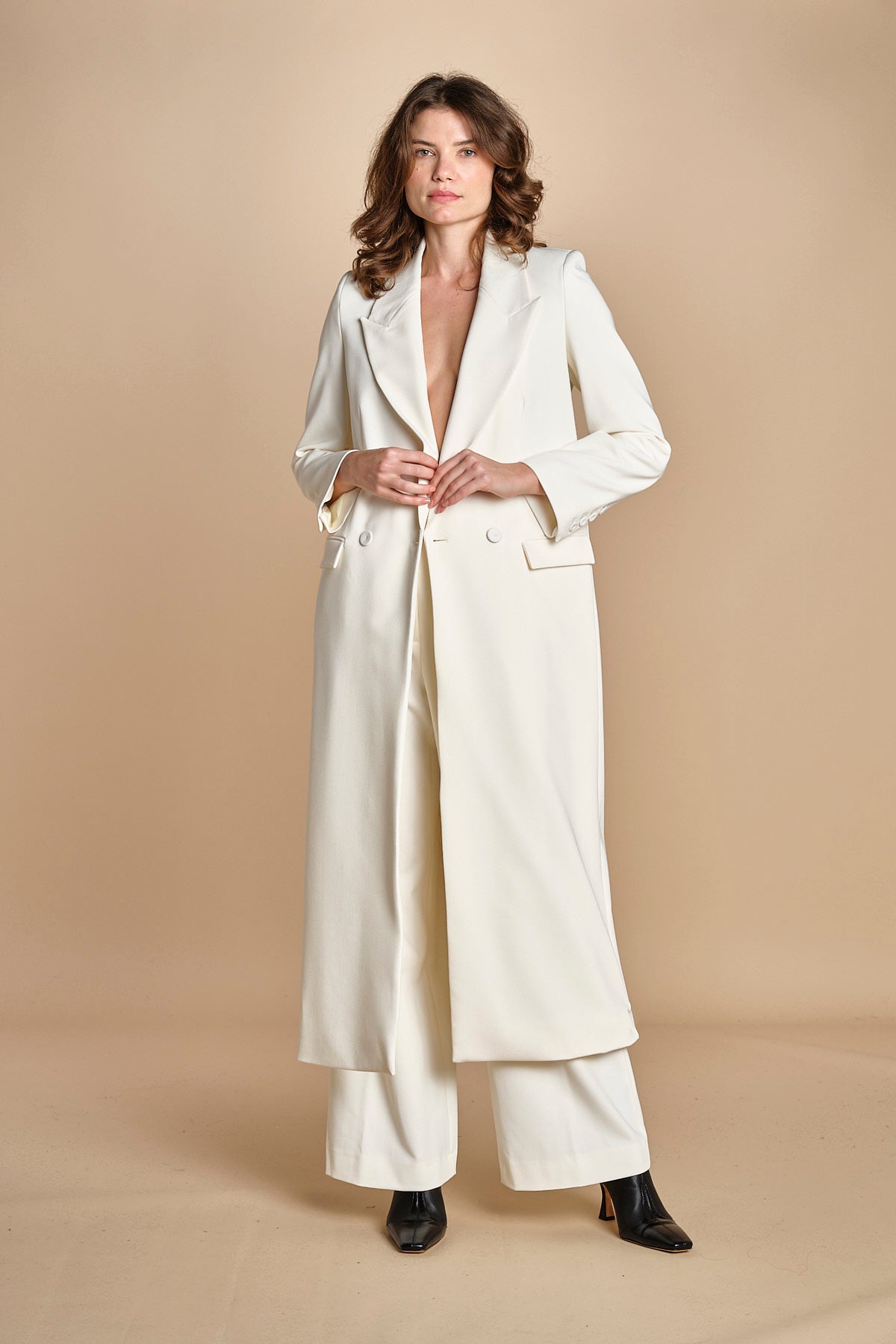 cappotto lungo smoking JIL ANN  IO1100X9049 WH011 ivy oak 