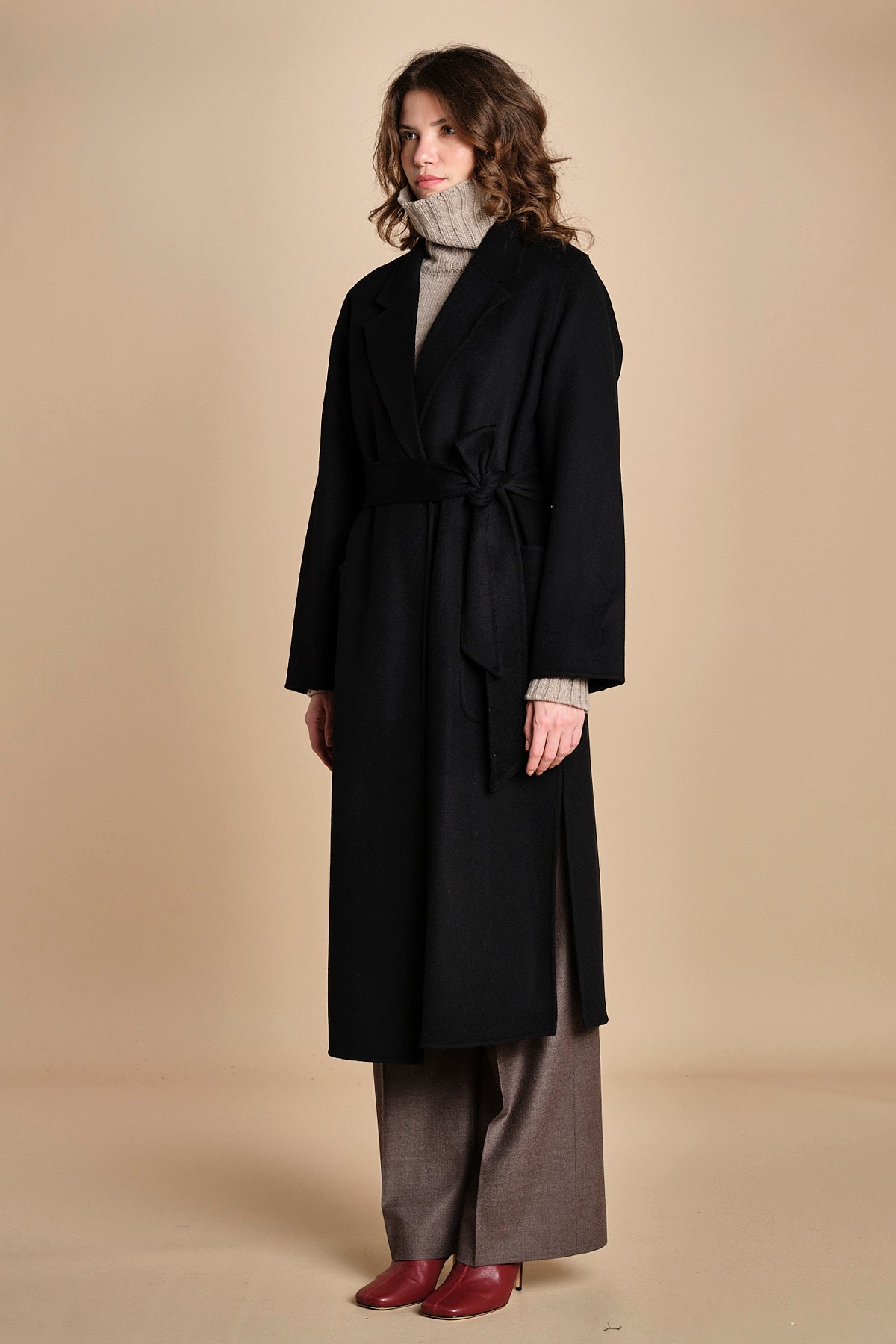 cappotto vestaglia double CELIA IO111046 BK999 ivy oak 