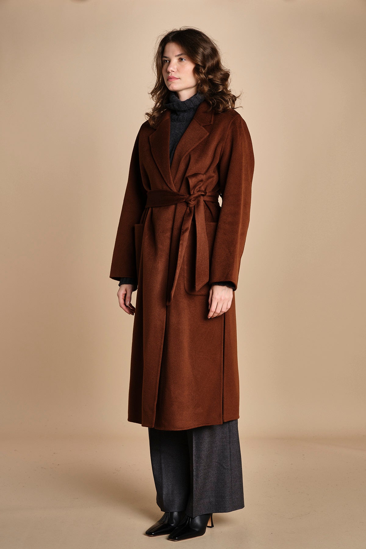 cappotto vestaglia double CELIA IO111046 BR248 ivy oak 