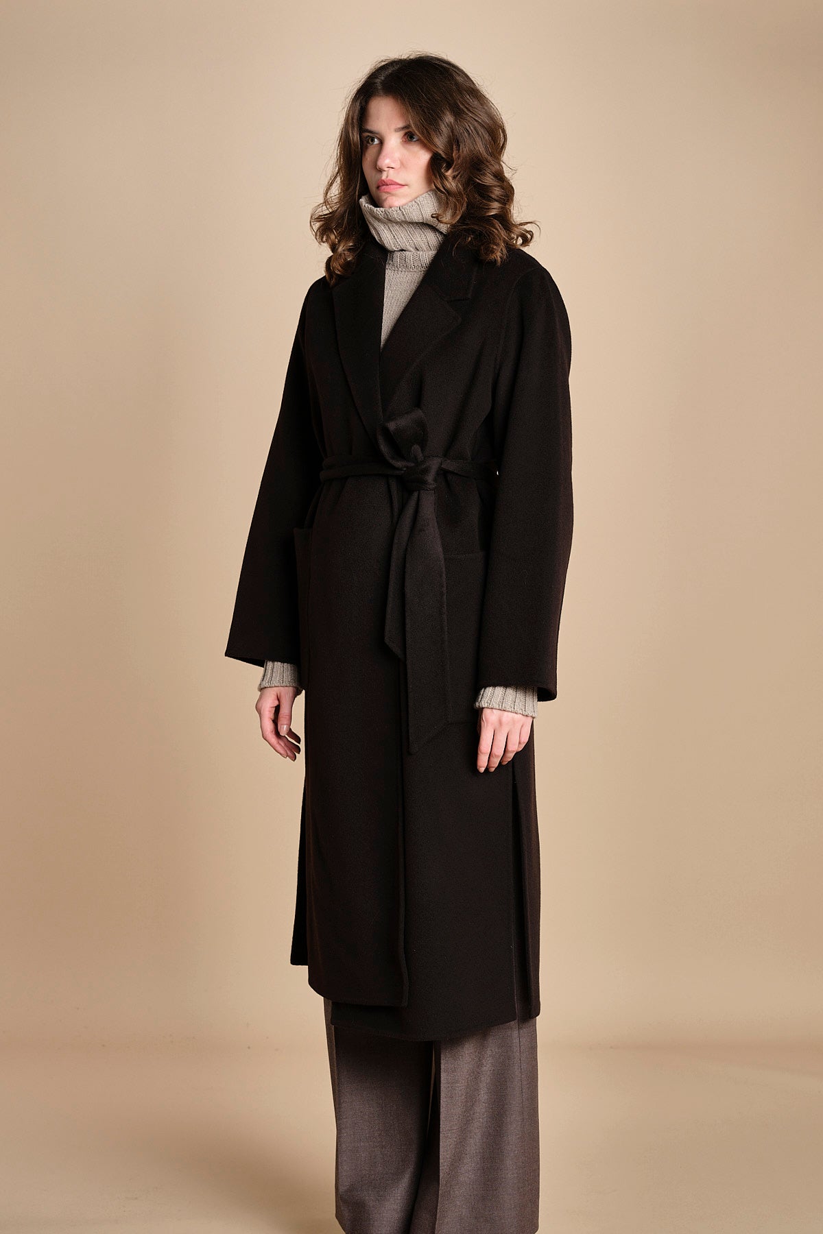 cappotto vestaglia double CELIA IO111046 BR291 ivy oak 