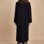 cappotto doppiopetto in panno CLEMENCE IO111135 BL900 ivy oak 
