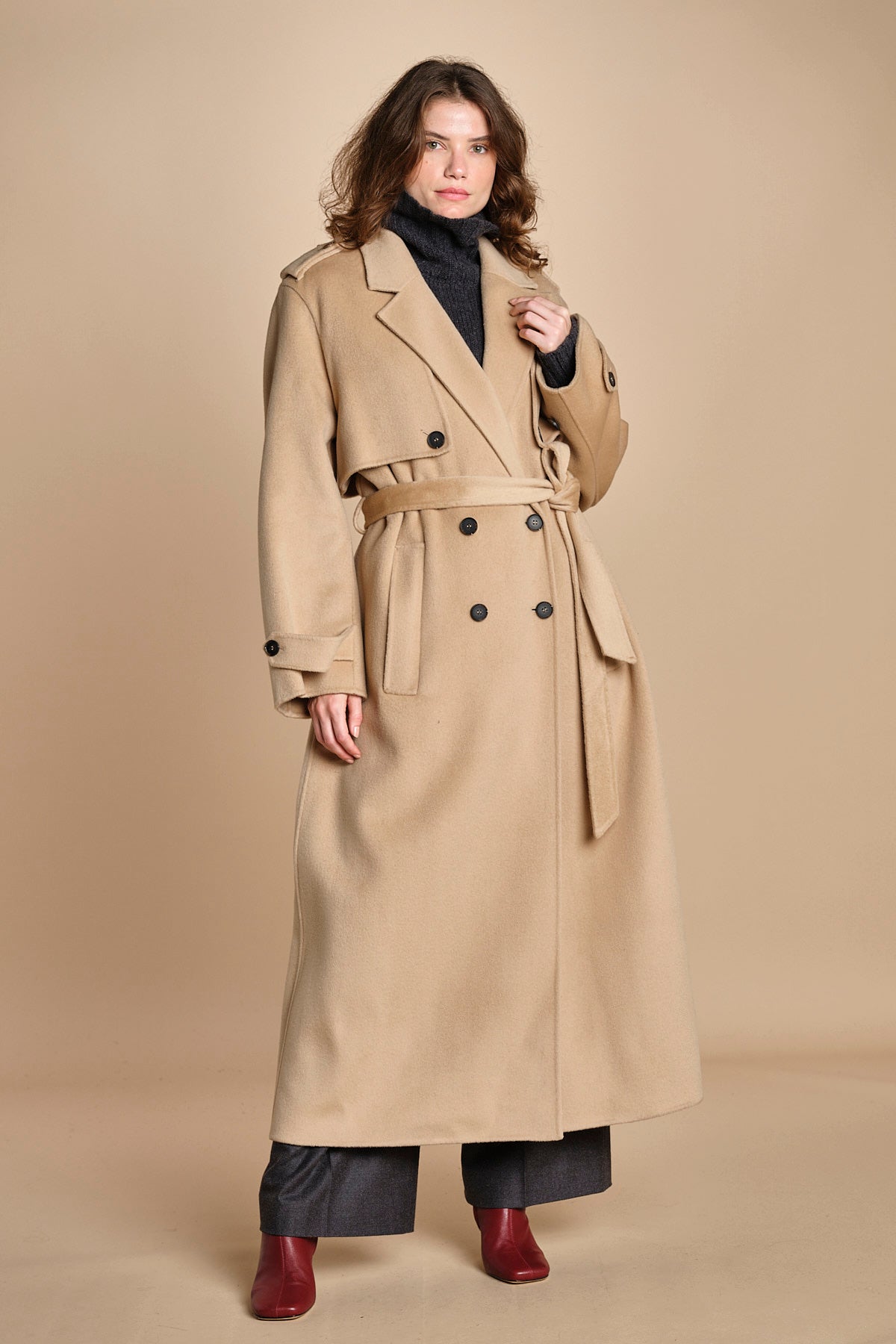 trench double lungo over COLETTE ANN IO111143 CAMMELLO ivy oak 