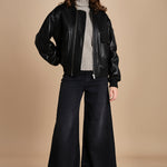 LARA bomber in pelle LARA IO118048 BK999 ivy oak 