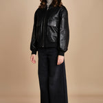 LARA bomber in pelle LARA IO118048 BK999 ivy oak 