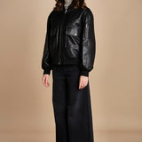 LARA bomber in pelle LARA IO118048 BK999 ivy oak 