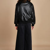 LARA bomber in pelle LARA IO118048 BK999 ivy oak 
