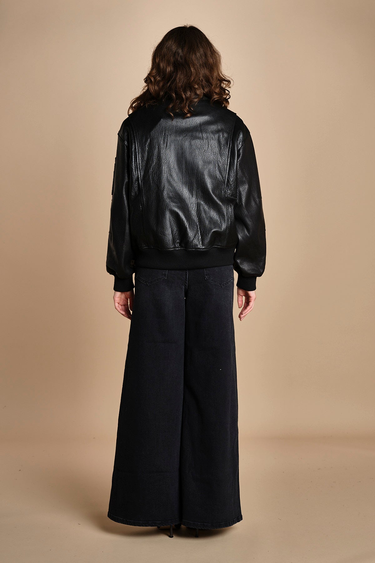 LARA bomber in pelle LARA IO118048 BK999 ivy oak 