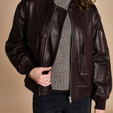 LARA bomber in pelle LARA IO118048 RE401 ivy oak 