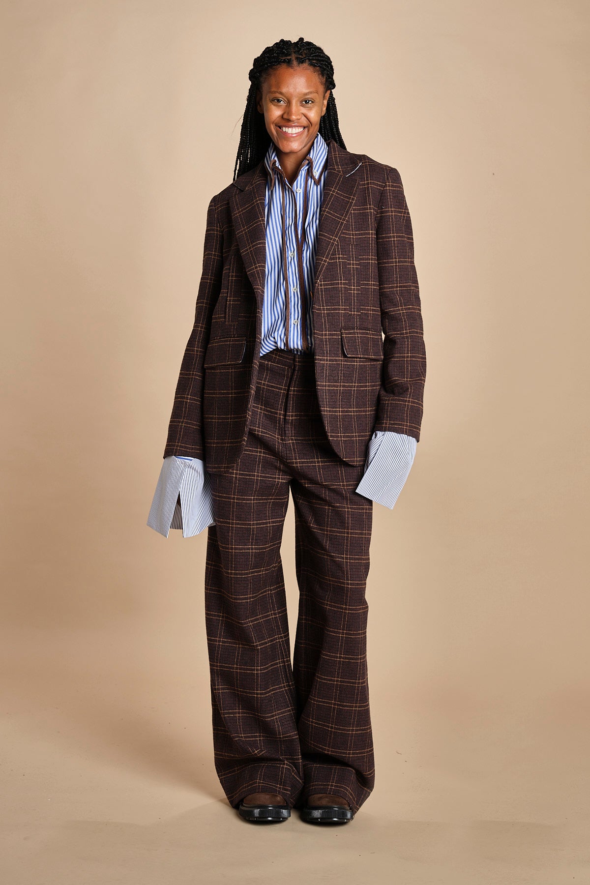 blazer quattro tasche in galles HARRY MJD505_A26240 BROWN COTTON CHECK jejia 