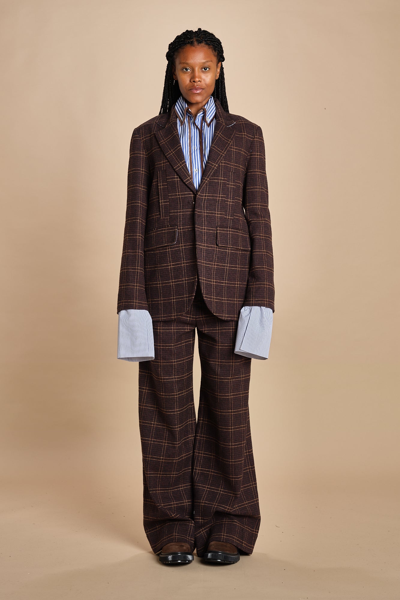 blazer quattro tasche in galles HARRY MJD505_A26240 BROWN COTTON CHECK jejia 