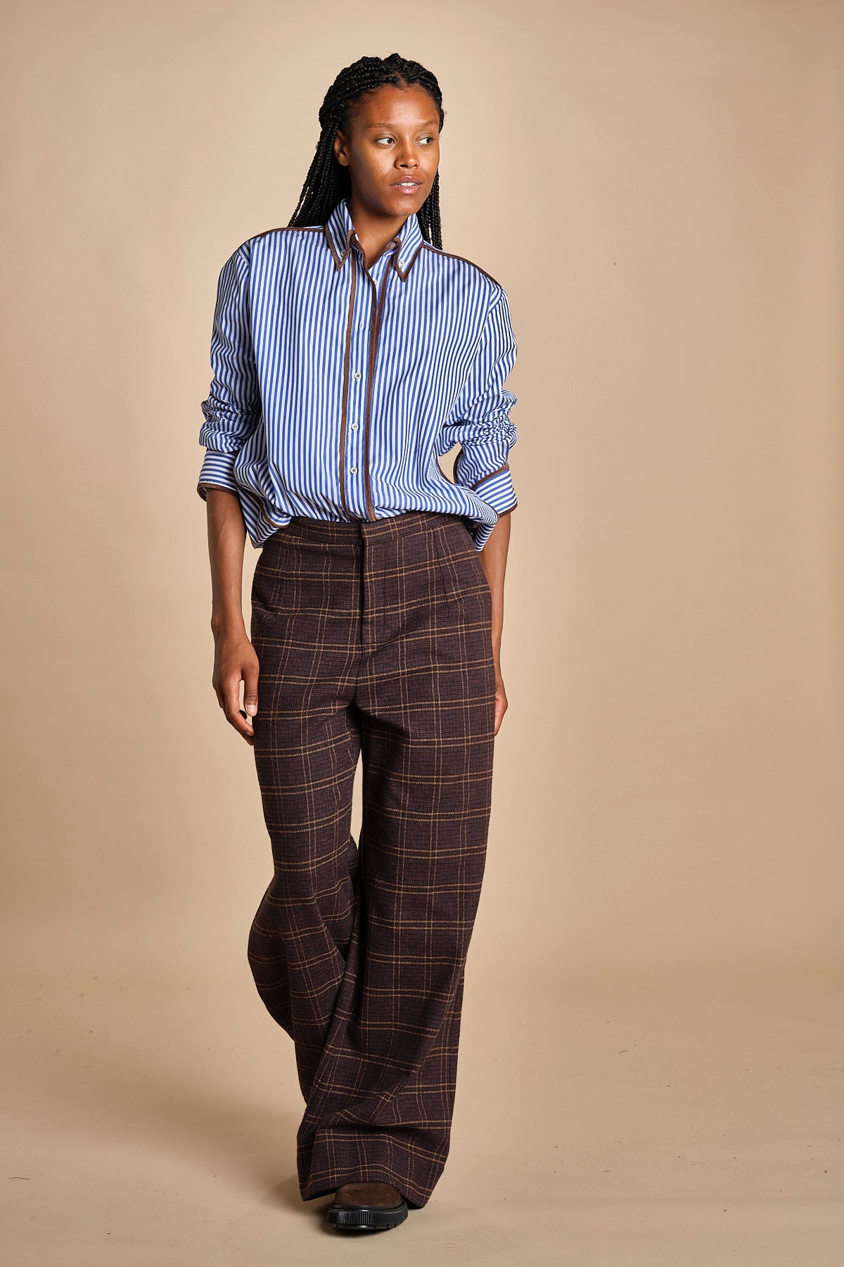 camicia maschile a righe con piping in velluto INES MJD117_A10016 0012 BLUE WHITE jejia 