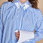 camicia a righe con doppio colletto CRAZY SHIRT MJD142B4H8016 J0233 LIGHT BLUE jejia 