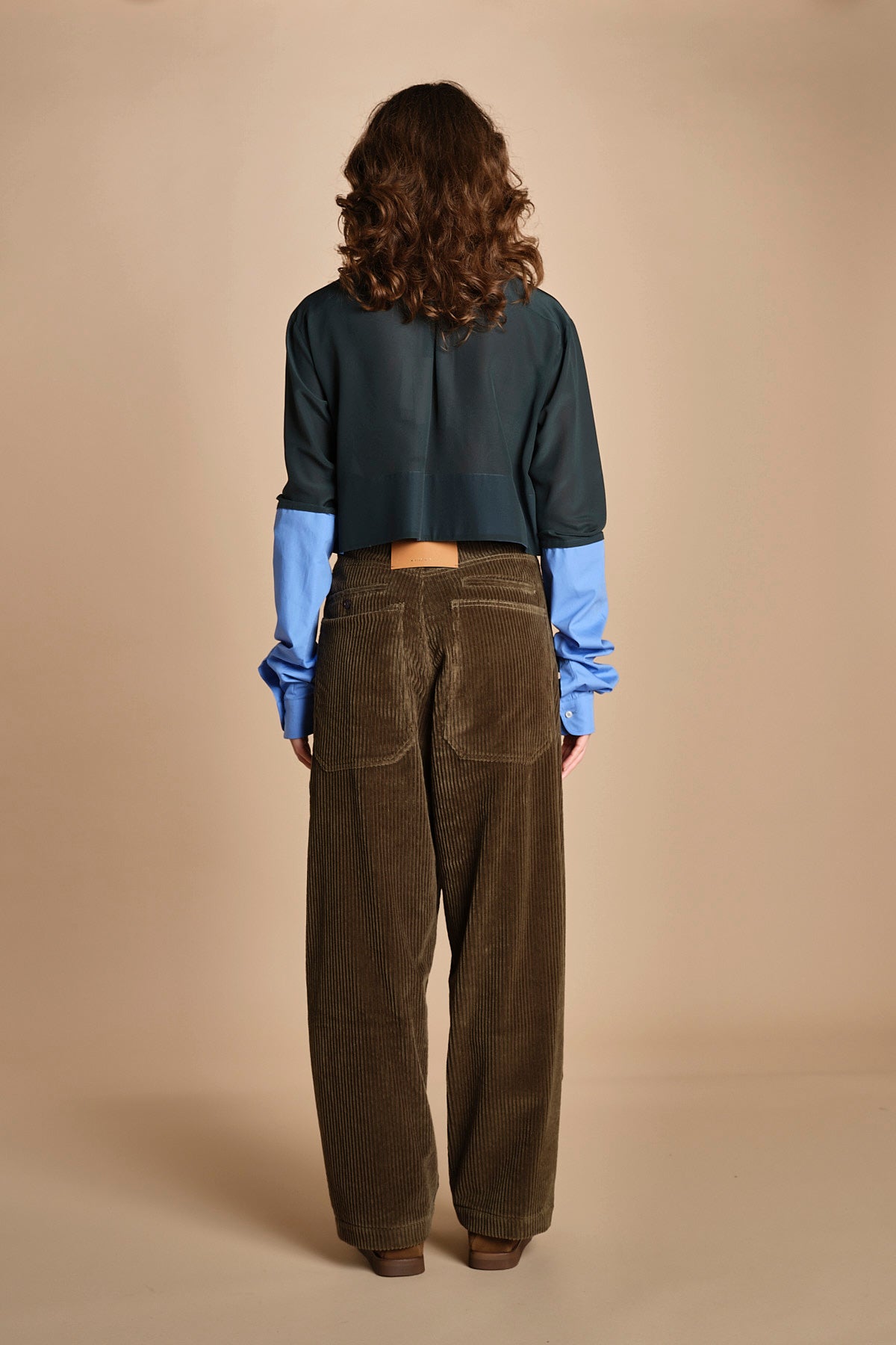 camicia cropped di seta CRAZY BABY MJD142_4141BI J0224 MILITARY GREEN jejia 