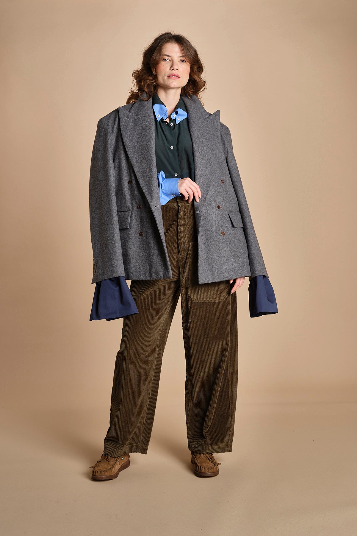 camicia cropped di seta CRAZY BABY MJD142_4141BI J0224 MILITARY GREEN jejia 