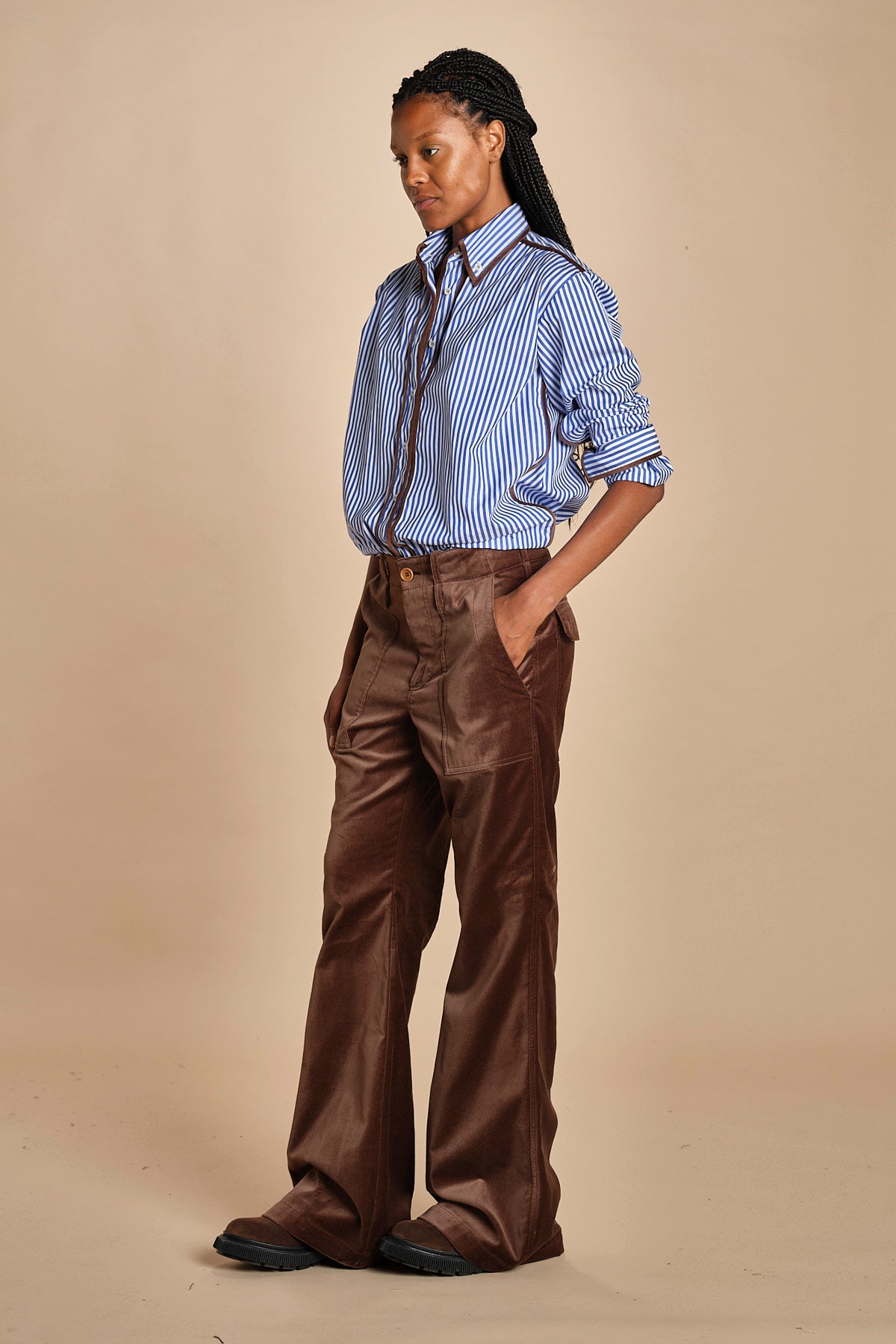 pantaloni 4 tasche in velluto liscio TWIGGY MJD211AAC1116 CHBRO jejia 