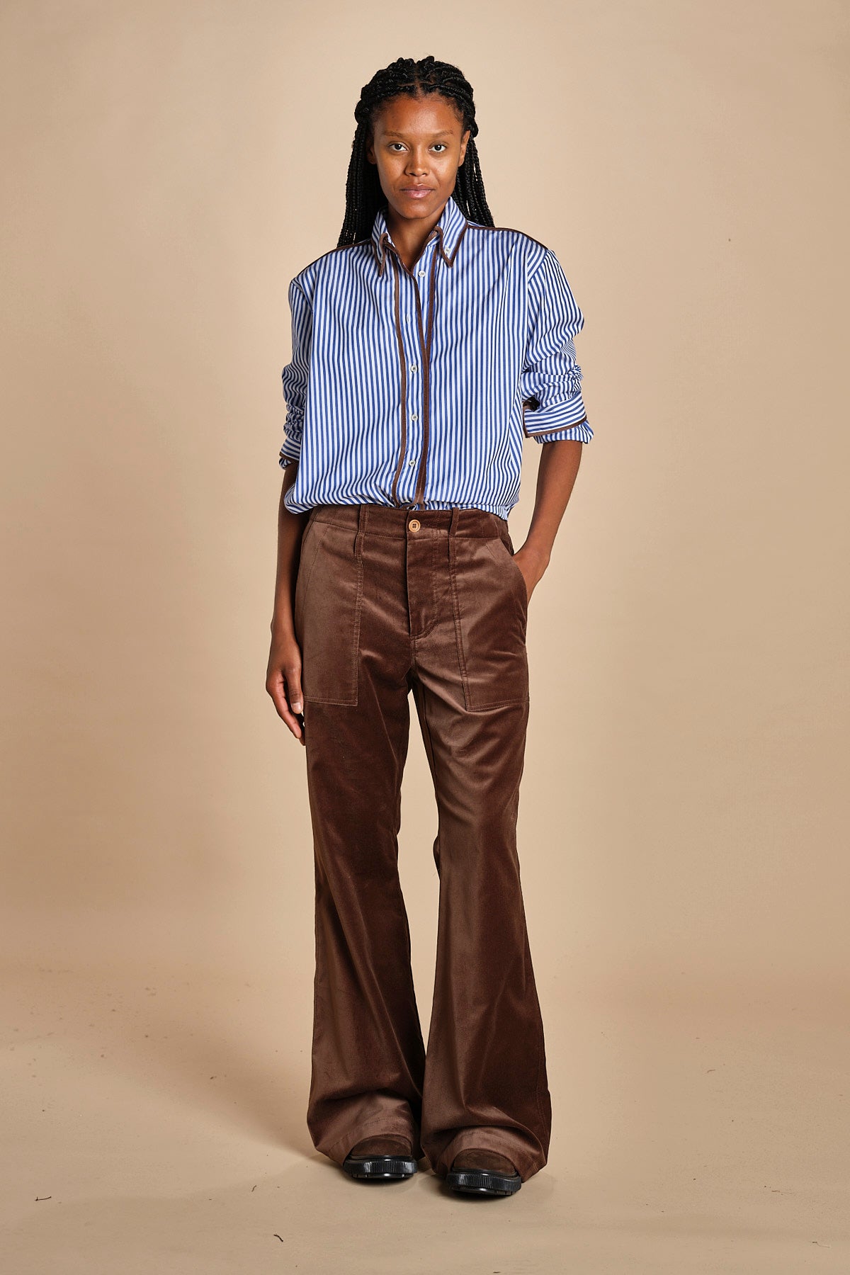 pantaloni 4 tasche in velluto liscio TWIGGY MJD211AAC1116 CHBRO jejia 