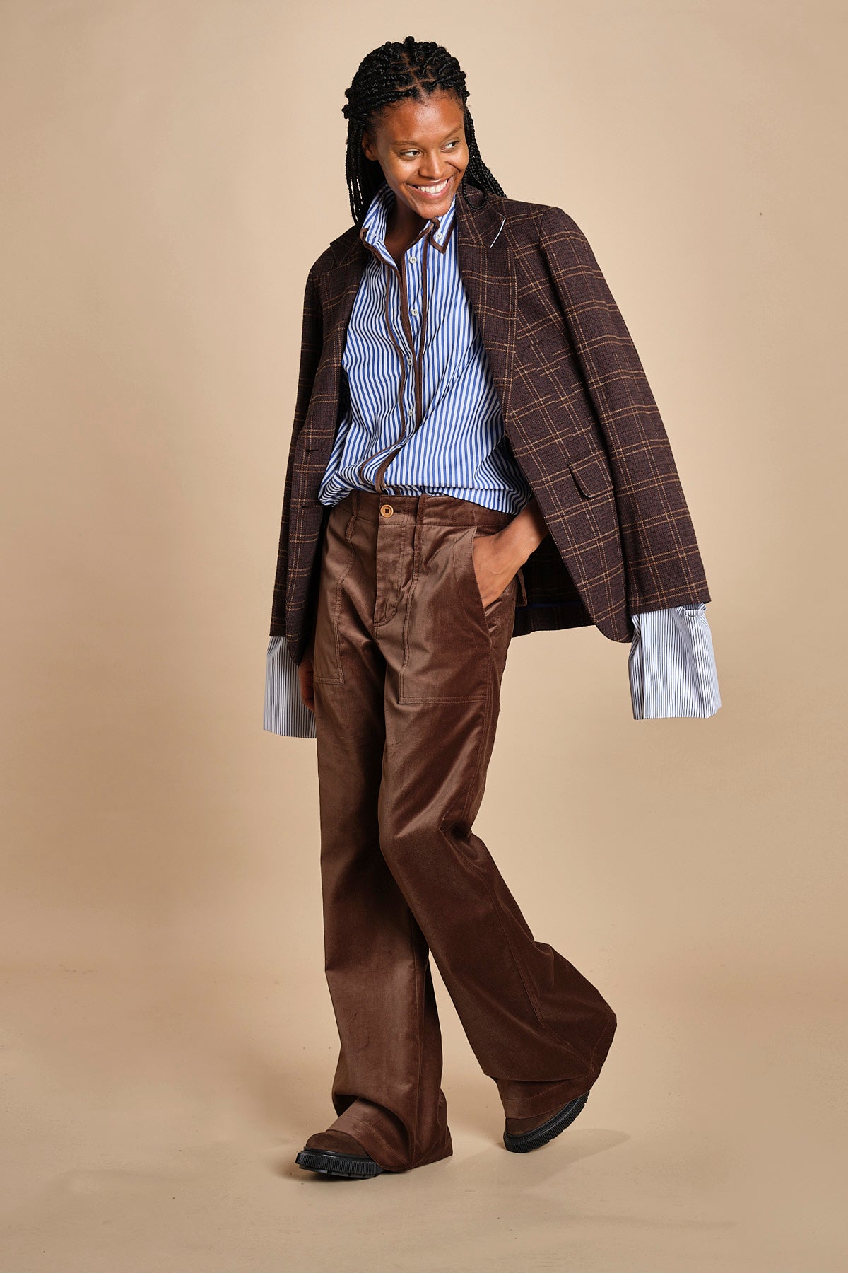 pantaloni 4 tasche in velluto liscio TWIGGY MJD211AAC1116 CHBRO jejia 