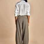 pantaloni in piede de poule con pinces KATHERINE MJD217_A0CW16 BLK BRWN jejia 