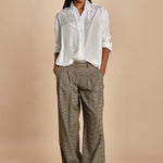 pantaloni in piede de poule con pinces KATHERINE MJD217_A0CW16 BLK BRWN jejia 