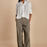 pantaloni in piede de poule con pinces KATHERINE MJD217_A0CW16 BLK BRWN jejia 