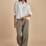 pantaloni in piede de poule con pinces KATHERINE MJD217_A0CW16 BLK BRWN jejia 