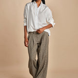 pantaloni in piede de poule con pinces KATHERINE MJD217_A0CW16 BLK BRWN jejia 