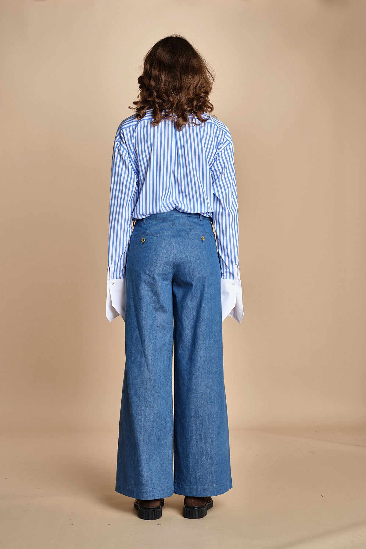 pantalone in denim con pinces KATHERINE MJD217_ATEX45 J0051 BLUE DENIM jejia 