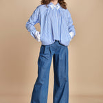 pantalone in denim con pinces KATHERINE MJD217_ATEX45 J0051 BLUE DENIM jejia 