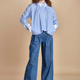 pantalone in denim con pinces KATHERINE MJD217_ATEX45 J0051 BLUE DENIM jejia 