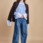 pantalone in denim con pinces KATHERINE MJD217_ATEX45 J0051 BLUE DENIM jejia 