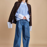 pantalone in denim con pinces KATHERINE MJD217_ATEX45 J0051 BLUE DENIM jejia 