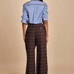 pantalone diritto in galles JEAN MJD223_A26240 BRWN COTTON CHECK jejia 