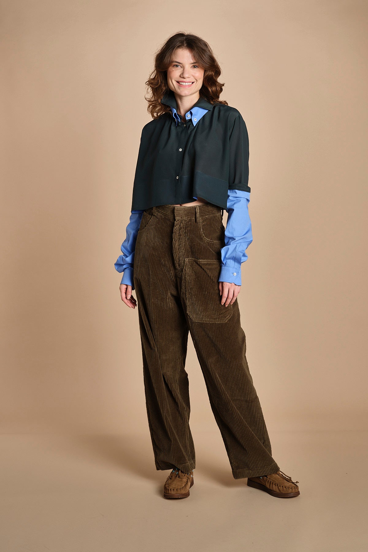 pantaloni in velluto a coste CARLA MJD230_612000 J0217 MILITARY GREEN jejia 