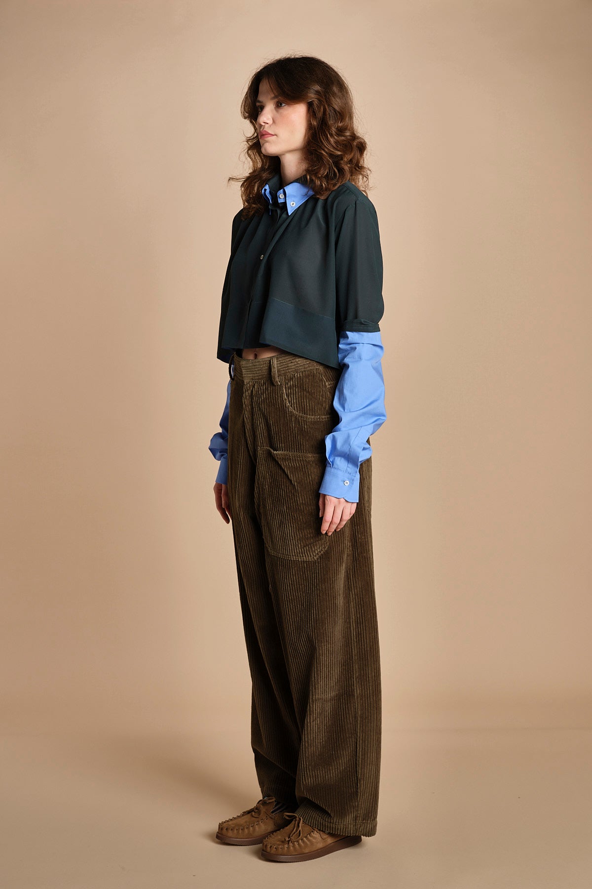 pantaloni in velluto a coste CARLA MJD230_612000 J0217 MILITARY GREEN jejia 