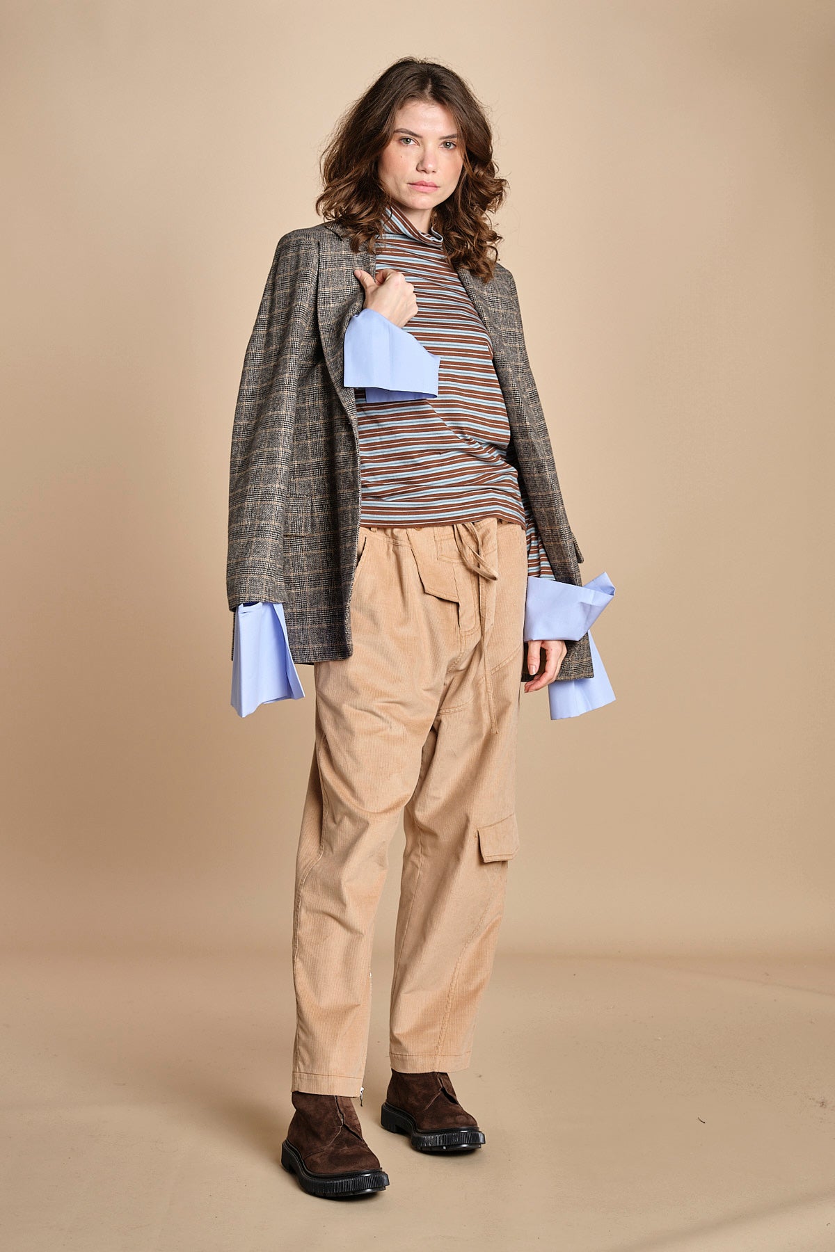 pantalone cargo in velluto TEA MJD231_ATEX42 J0036 jejia 