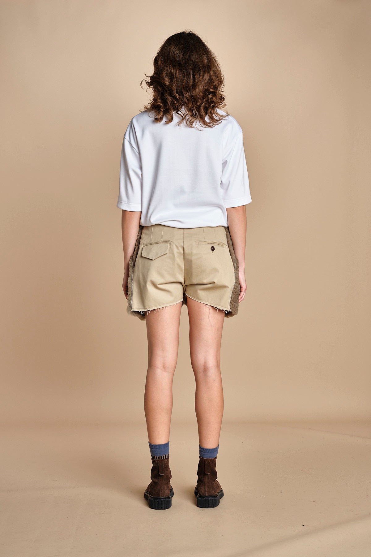 metà montone e metà in cotone NORMA SHORT MJD233AATEX72 J0229 DOVE FUR jejia 