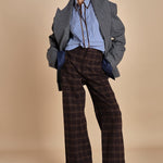 blazer doppiopetto over in flanella OLLY  MJD503_A60003 1002 MEDIUM GREY FLANEL jejia 