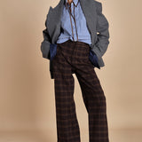blazer doppiopetto over in flanella OLLY  MJD503_A60003 1002 MEDIUM GREY FLANEL jejia 