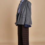 blazer doppiopetto over in flanella OLLY  MJD503_A60003 1002 MEDIUM GREY FLANEL jejia 
